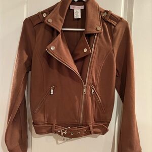 Krush Kandy Brown Women's Biker Moto Jacket